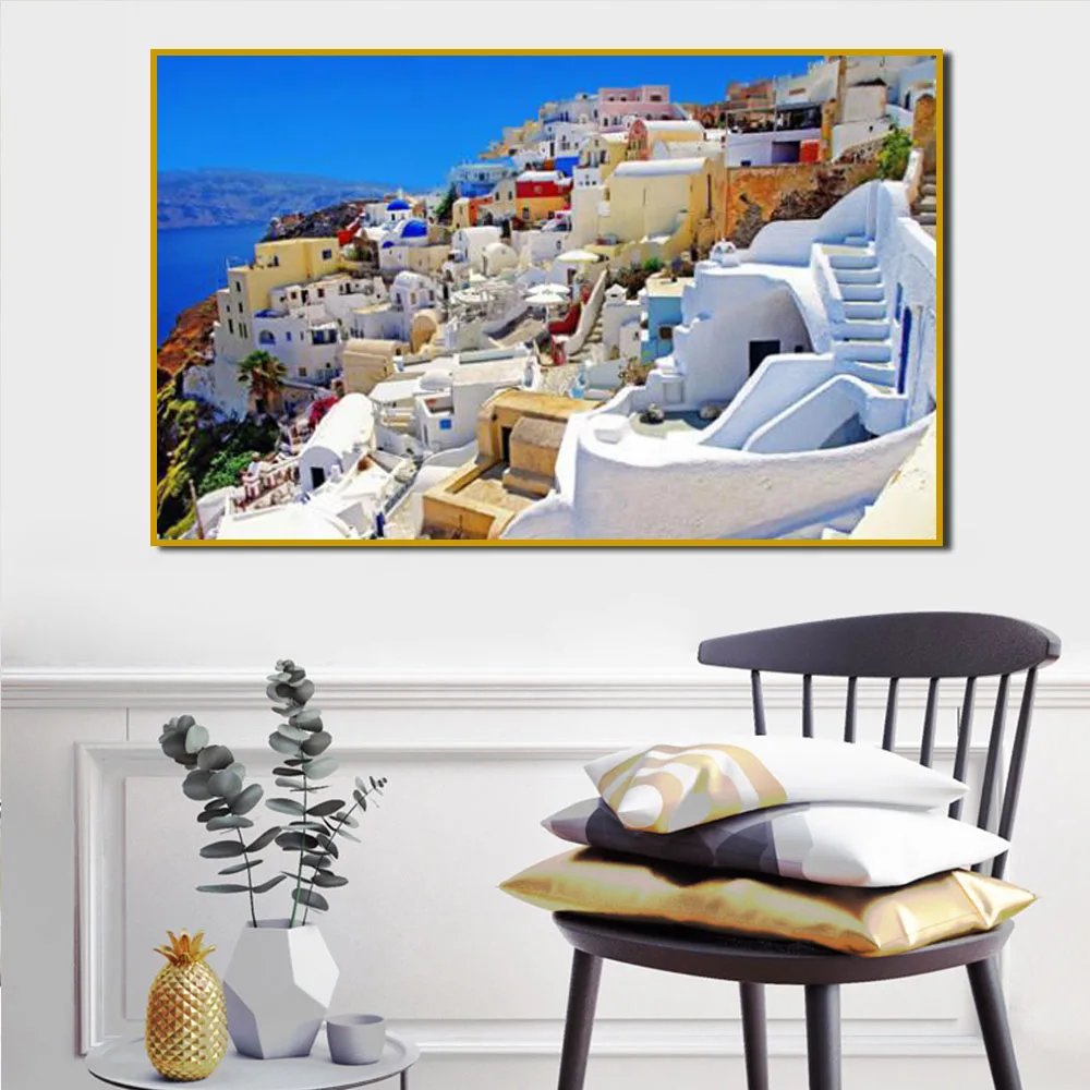 

Classic Greek Architecture Landscape Printed Canvas Painting Oil Paintings On Canvas Wall Decoration Posters and Prints Picture