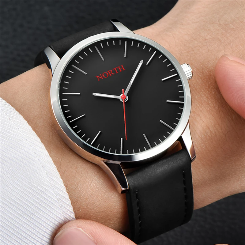 

Relogio Masculino Men Watches Brand Luxury Leather Strap Fashion casual Wristwatch Men Quartz 30M Waterproof Clock NORTH 7719