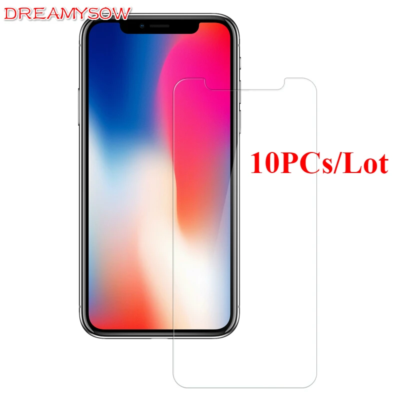 

10 Pcs/Lot 9H Premium Tempered Glass For iPhone X Ten 10 XS HD Screen Protecter Film For iPhone 6 6S 7 8 Plus 5 5S 5C SE 4 4S