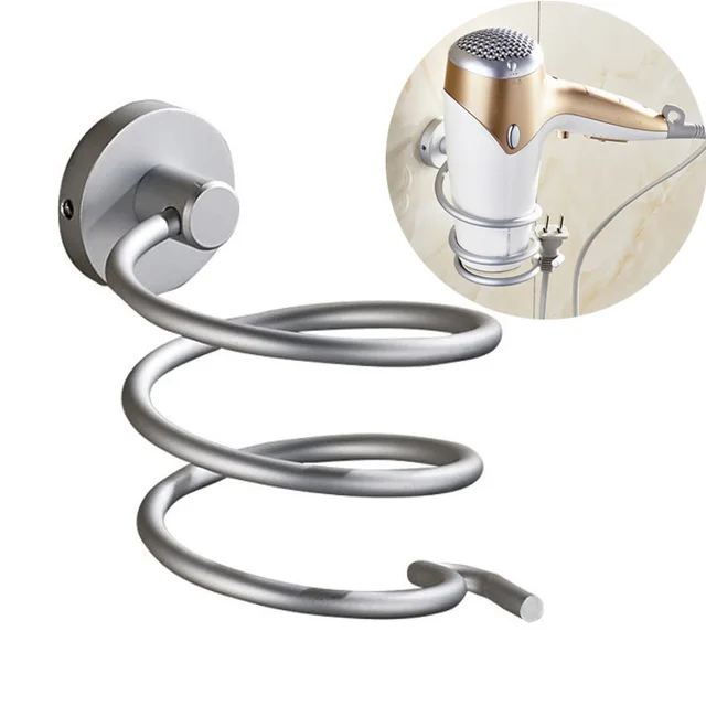 Casa Asciugacapelli Rack di Supporto A Parete Bagno Mensola In Alluminio Spazio Casa Asciugacapelli Rack di Supporto A Parete Bagno Mensola In Alluminio Spazio
