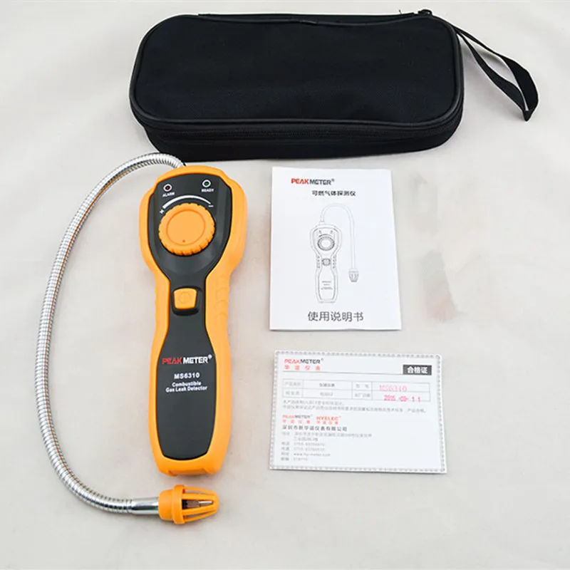 

Portable Combustible Gas Leak Detector Natural Gas Propane Gas Analyzer With Sound Light Alarm HYELEC MS6310