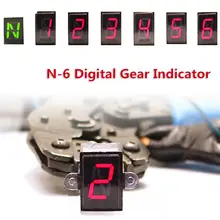 Универсальный светодиодный индикатор переключения передач для мотоцикла, N-6 рычажный Калибр сцепления, водонепроницаемый