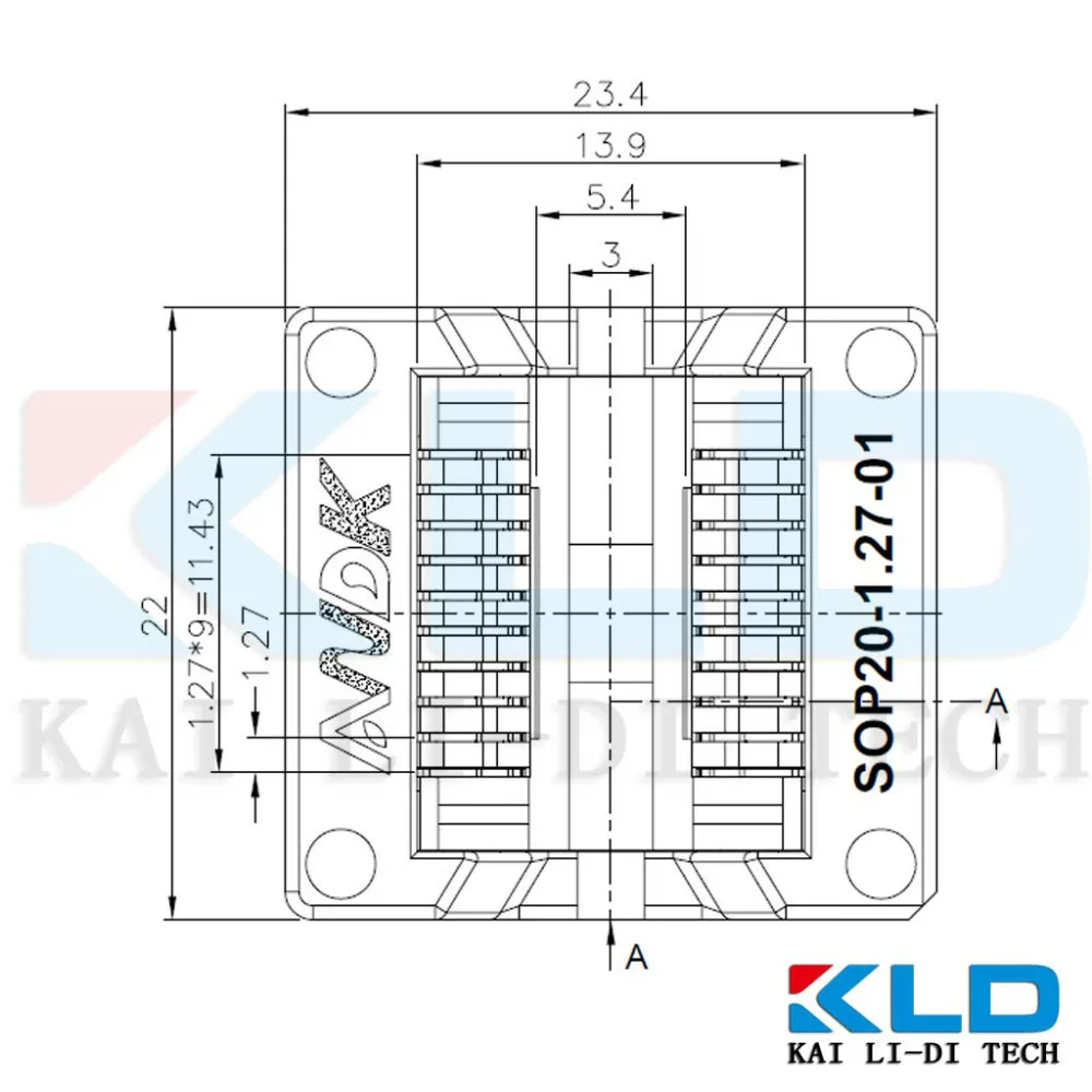 Sop20 IC socket Programmer переходник andk более высокого качества чем Enplas OTS 20 1.27 01 с двойным