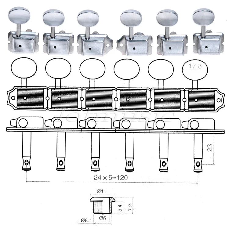 Винтажная гитара колки тюнеры колки для электрогитары части 6р рядный хром