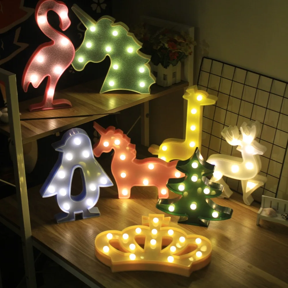 СВЕТОДИОДНЫЙ ночник в виде единорога для детей праздничная лампа Luminaria 3D RGB