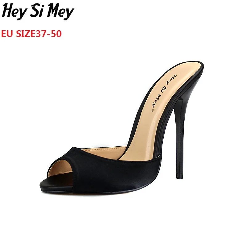 

HOT 2018 Sandalia Feminina Summer High heels Peep Toe sandals casual shoes woman sandals 14CM big size 37-50 Wedding Party Shoe