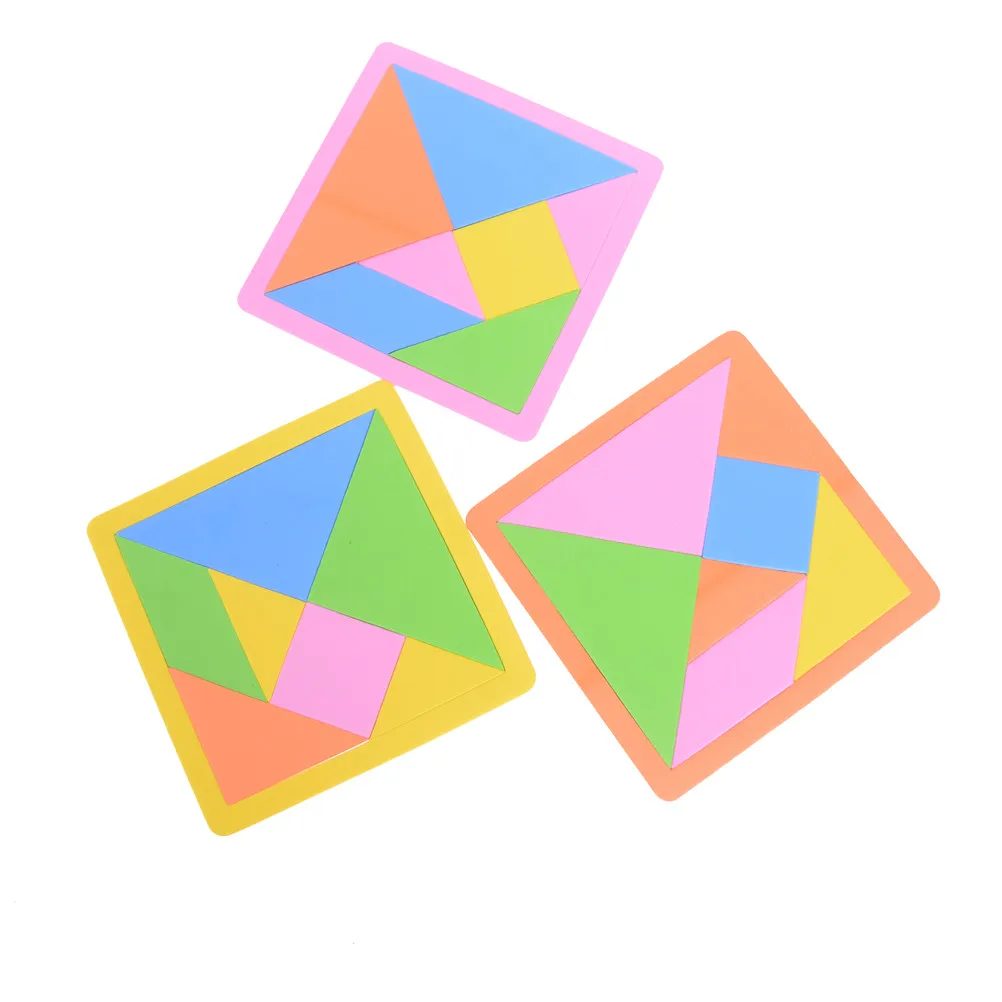 Горячая Распродажа деревянная 3d головоломка Tangram Teaser Tetris геометрическая форма