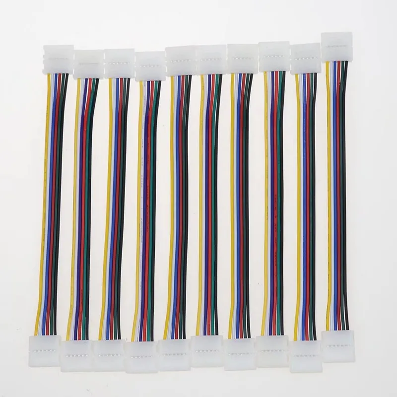 10 100 шт 12 мм 6 pin RGB + CCT светодиодные полосы света быстрые разъемы для любого