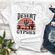 Летняя женская Повседневная футболка для пустыни Женская Полосатая Футболка с принтом Женская Футболка Camisa Mujer Топ графическая одежда футболки