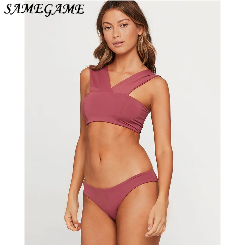 

SAMEGAME New 2019 Low Waist Bikini Set Sexy Brazilian Bikinis Women Swimsuit Padded Beach Wear Push Up Swimwear Bathing Suit