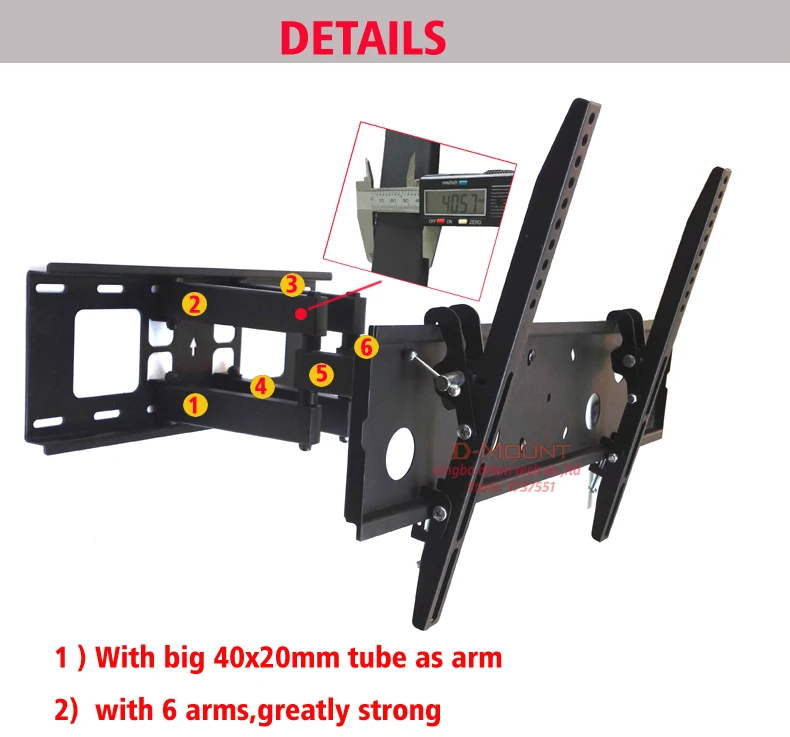 DL-D-120MT универсальный металлический 3"-65" 5" 46" выдвижной полный движения 60 кг шарнирный 6 кронштейна для телевизора ЖК-Подставка Полка