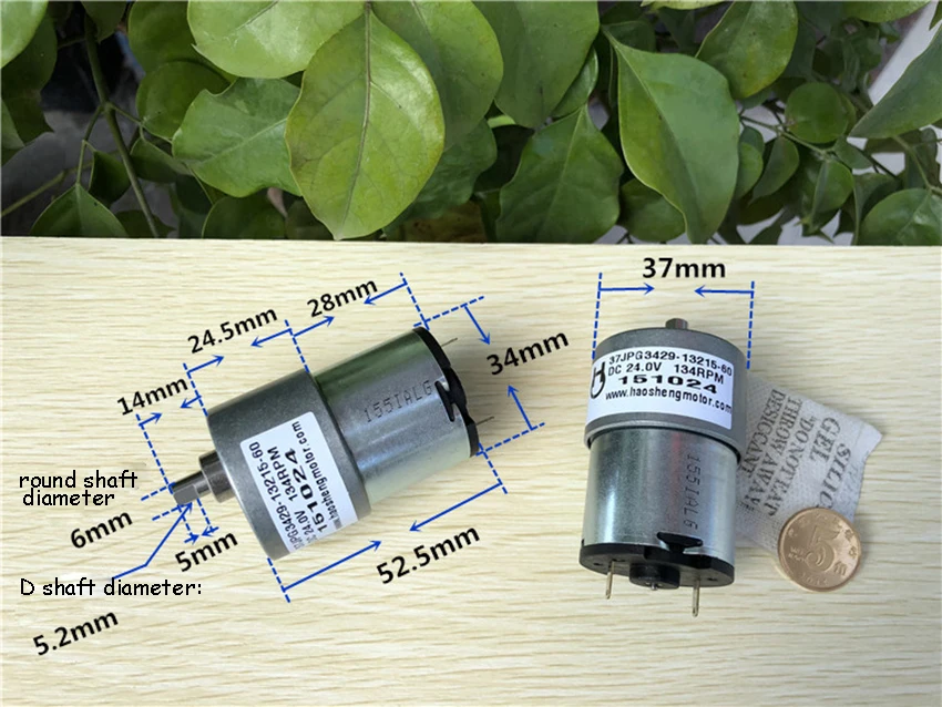 DC 5-24 V 25-134 RPM 60-82MA 37G круглый d-осевой металлический редуктор двигатель с редуктором для банковского оборудования, безопасный, DIY игрушки