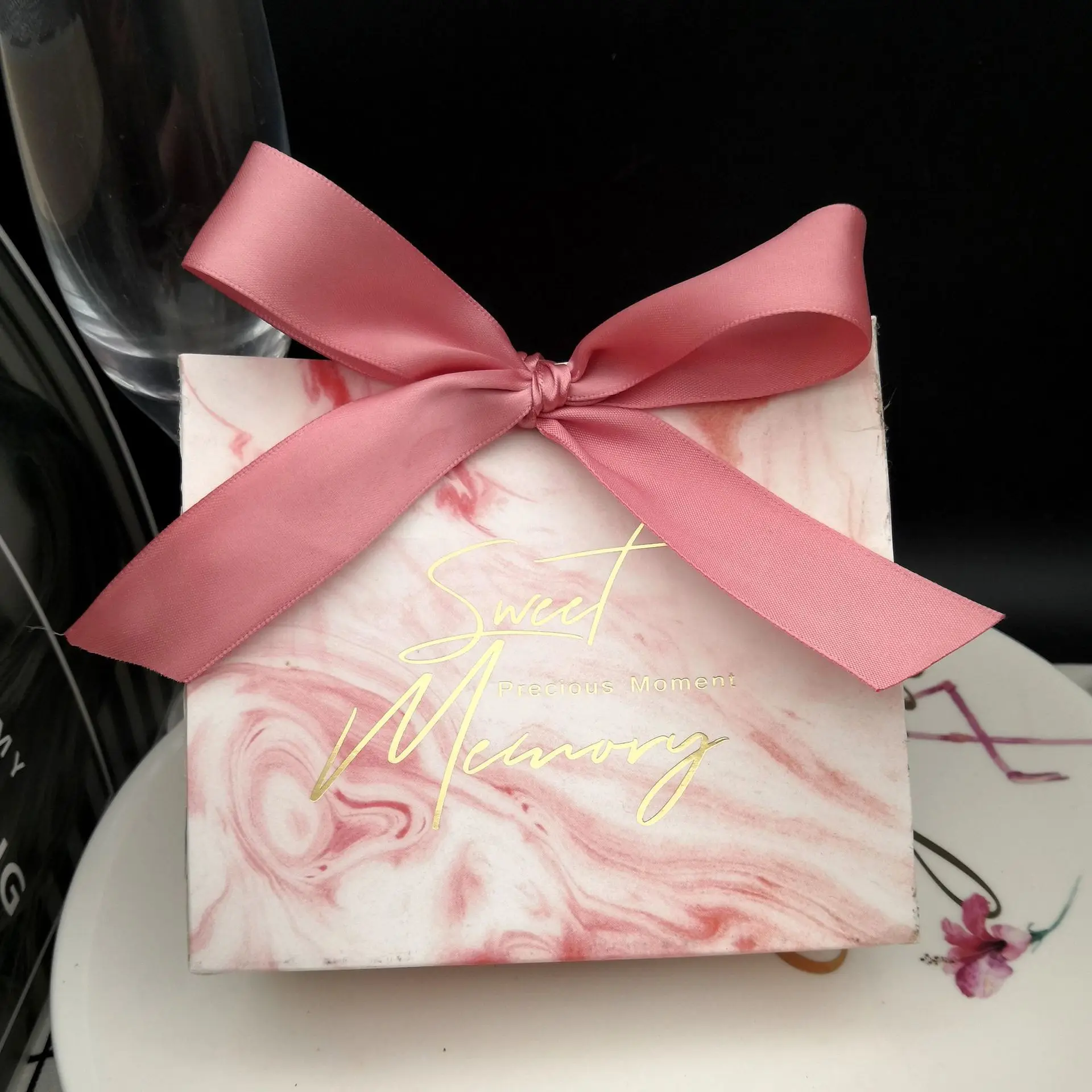 10 шт спасибо печатные розовые конфеты сумка коробка для подарка украшения/события вечерние поставки/свадебные любимые Подарочные Коробки Подарочный мешочек