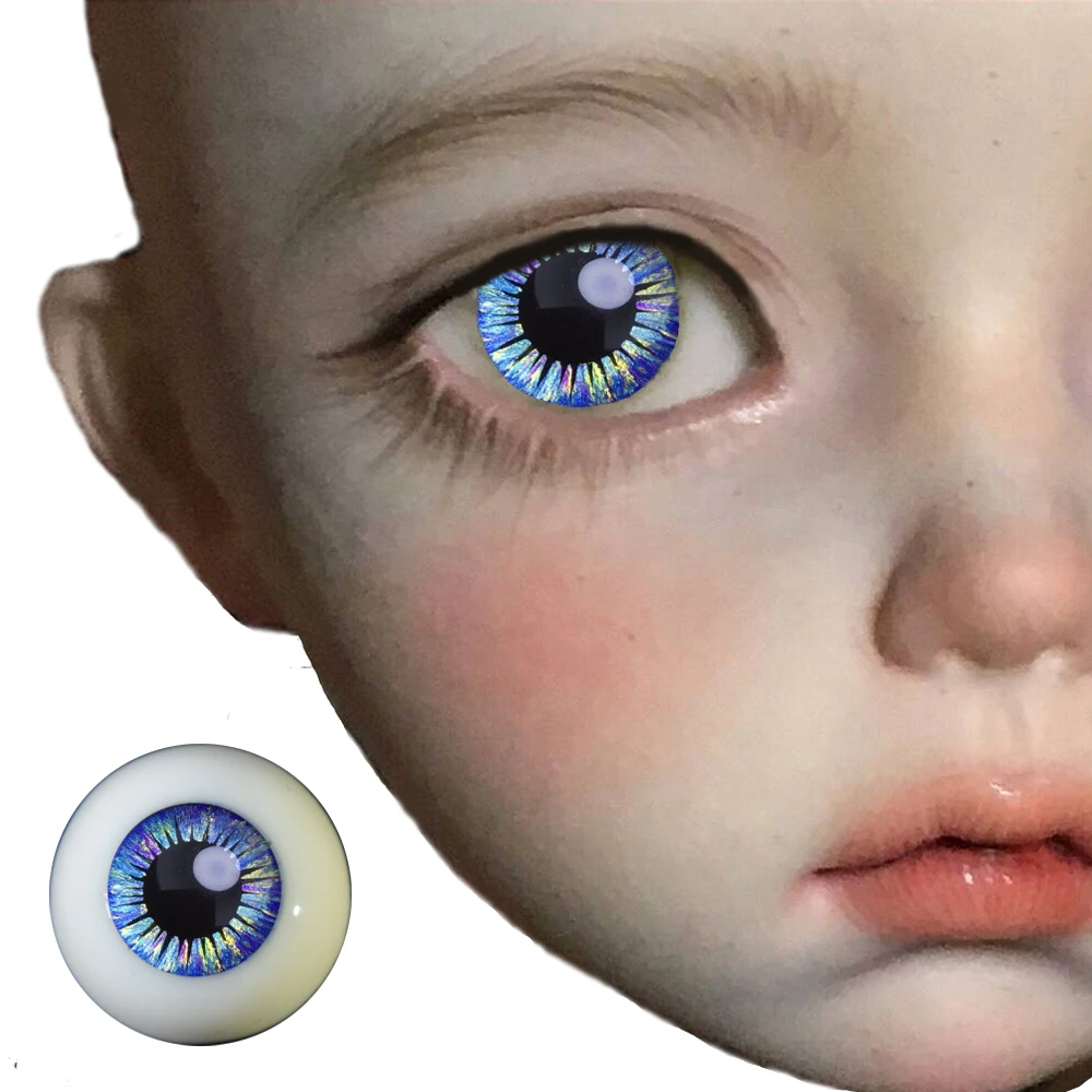 

bjd blue shining eyeball 12mm 14mm 16mm 18mm 20mm 22mm Acrylic Eyeball BJD Doll Handmade no pupils BJD eyes 1/4 1/6 SD Doll
