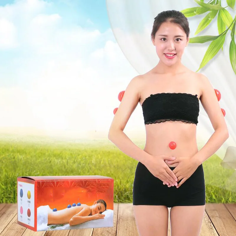 12Pcs/Set Strong Suction Vacuum Cupping Chinese Therapy Silicone Anti Cellulite Cans Body Massager Slimming Tools 5 Sizes Jars 2