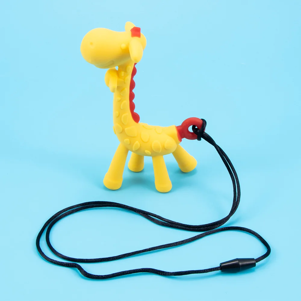 Buy 1 Pcs Food Grade Silicone Giraffe Baby Teether Toy Teething Pacifier Chew
