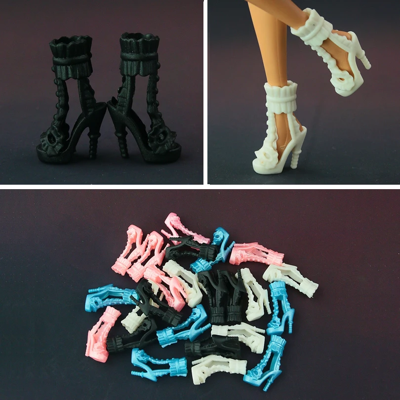 

Big sale 10 pair / lot new high quality fashion pink High-heel Shoes for barbie doll 5 colour Free shipping