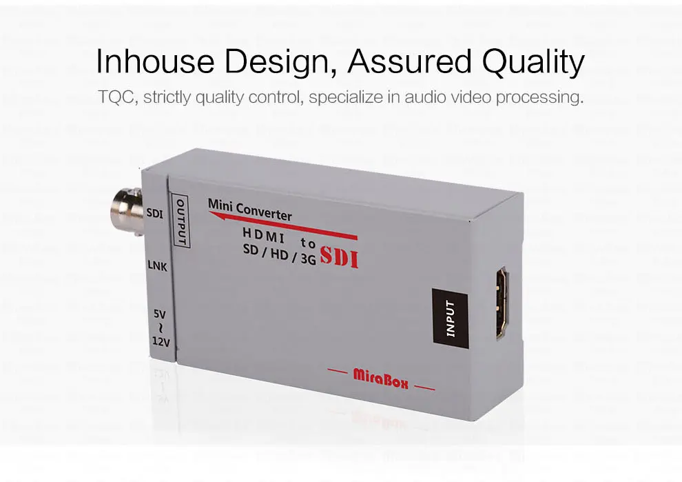 MiraBox HD 1080P 3G HDMI to SDI Converter to BNC Portable Mini Size HDMI to SD-SDI HD-SDI 3G-SDI Video Converter  (10)