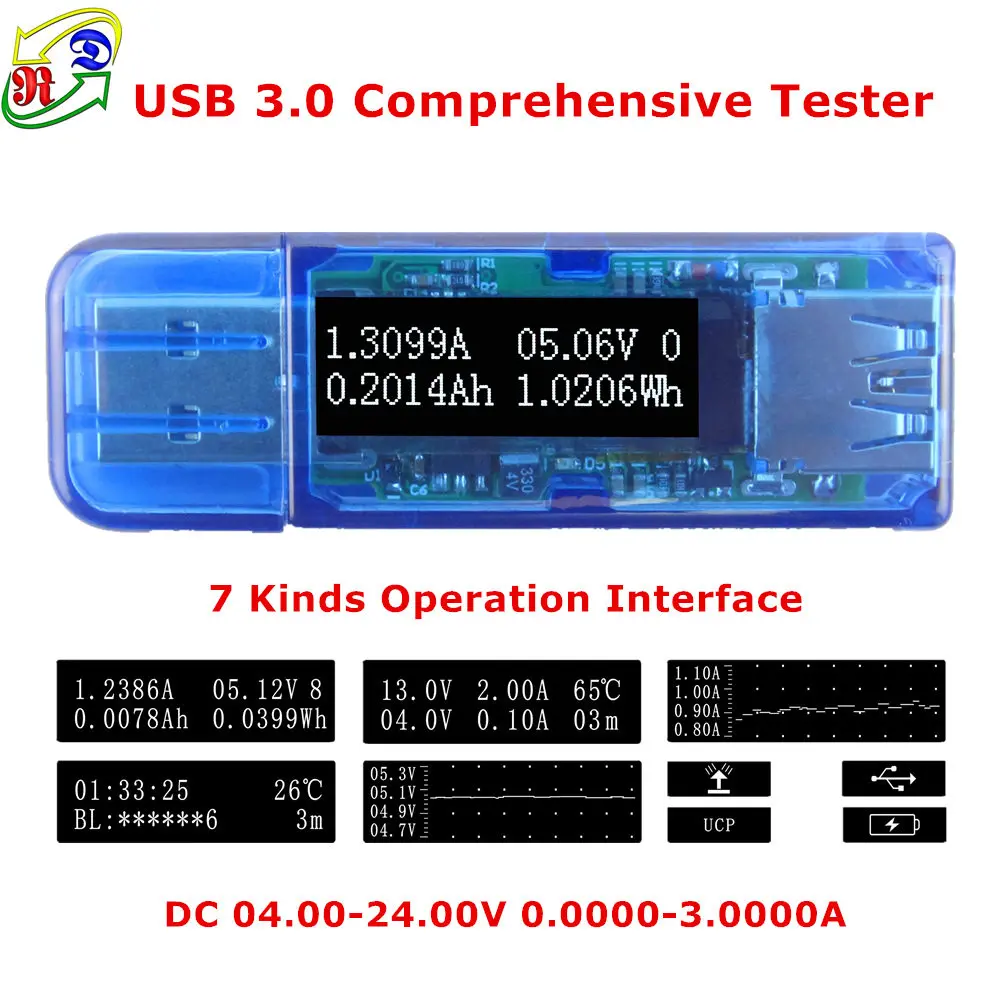 RD USB 3,0 OLED комплексный тестер 5 бит ток 4 бит измеритель напряжения Вольтметр Амперметр мощность Емкость для зарядного устройства Банк питания - Цвет: 4.0 meter