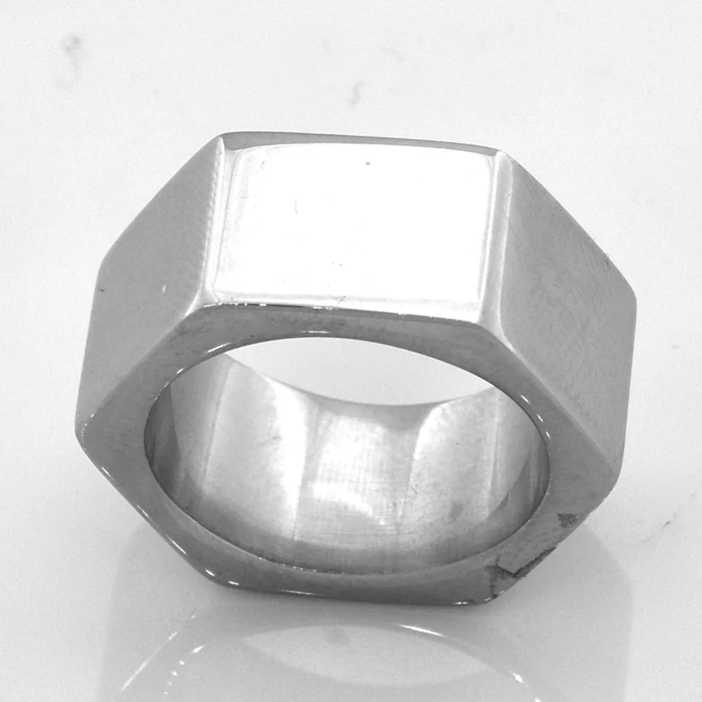 Fanssteel ювелирные изделия из нержавеющей стали с гравировкой простой шестиугольник перстень FSR13W51