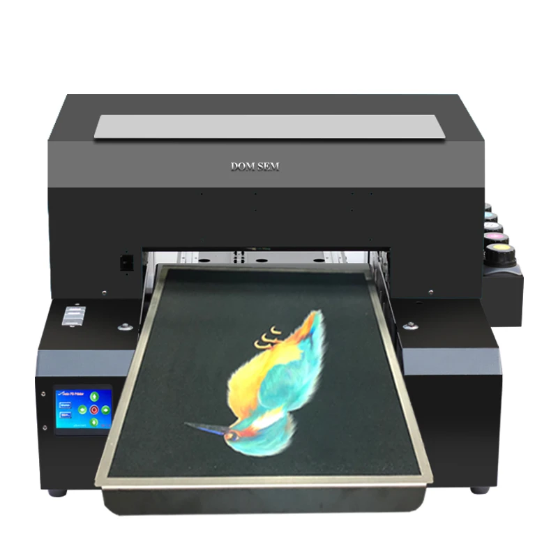 

DOMSEM A3 UV Flatbed Printer Custom Printing Machine for Phone case Glass Leather T shirt Cloth Wood 3D Embossed Texture print