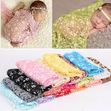 Горячая Вышивка Кружева Детские фотографии реквизит новорожденные фотографии обертывания одеяло цветок ткань аксессуары