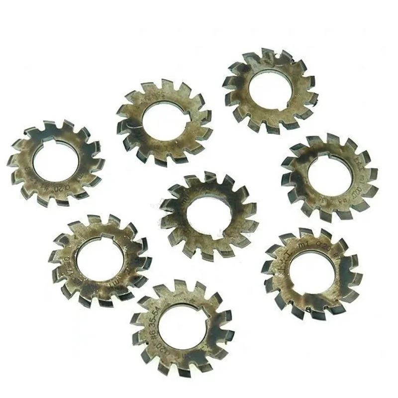 

8pcs HSS Involute Gear Cutters Set Diameter M1 Module PA 20 Degree #1-8 Assortment Kit For Power Tools 22mm Gear Cutter