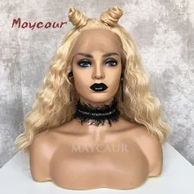 Светлые свободные вьющиеся синтетические волосы на кружеве парик свободная часть длинные парики из натуральных волос для женщин 180 плотность