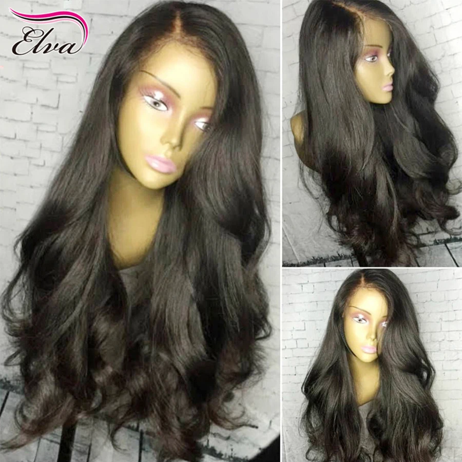 

7A Human Hair Lace Front Wig For Black Woman Body Wave Peruvian Full Lace Human Hair Wigs With Baby Hair Glueless Full Lace Wig