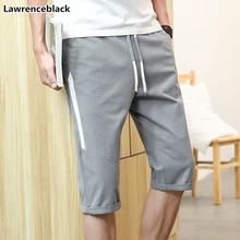 Мужские шорты, белье с эластичным поясом, пляжные шорты для мужчин, дышащие удобные повседневные пляжные шорты длиной до голени, бермуды, брюки 1800