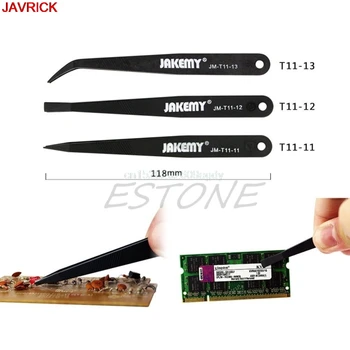 

3pcs All Purpose Precision Tweezer Set Stainless Steel Anti Static Tool Kit #H058#