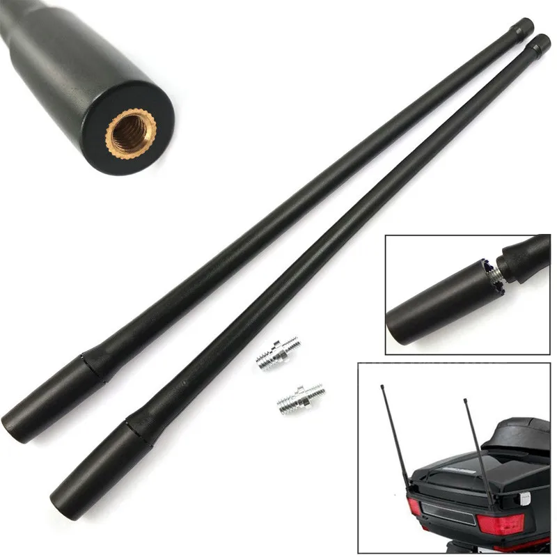 

A PAIR 13" SHORT Rubber AM/FM Antenna Masts For Harley Davidson