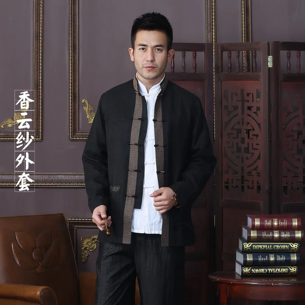 

New Arrival Autumn Men Jacket 100% Silk Chinese Traditional Style Kung Fu jacket Fashion Tang Suit jacket Size L XL XXL 3XL 4XL
