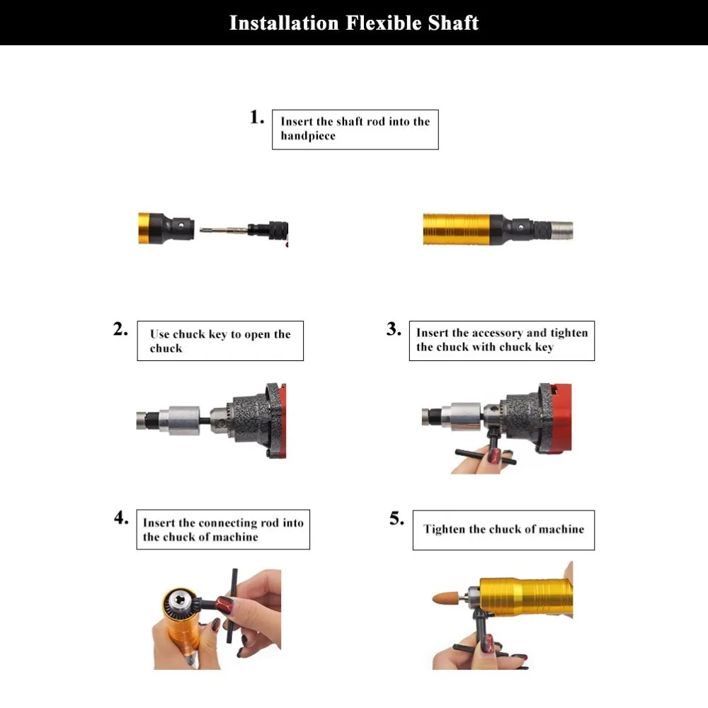 GOXAWEE 0,5-6 мм гибкий вал наконечник Advanced прутик с ручкой механические инструменты для мини-дрели электрический шлифовальный станок