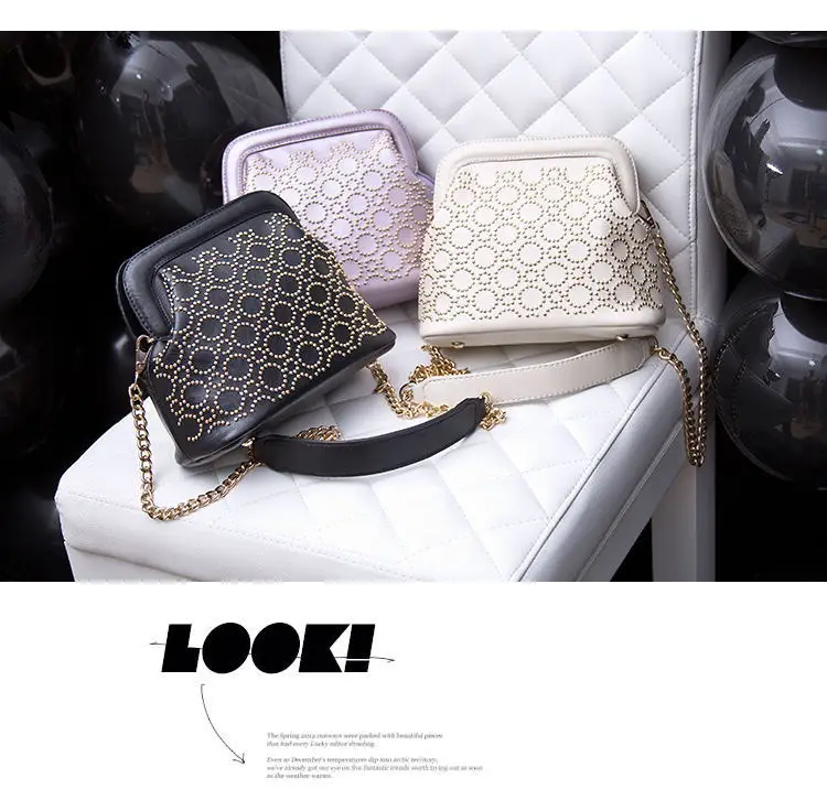 2015 summer new rivet chain bag shell handbag Miss Fang Bao small shoulder messenger tide |