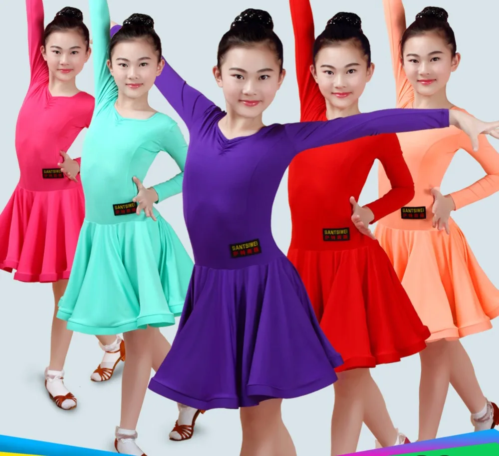 Девушка Латинской платье для танцев 3 вида цветов синий/розовый показывает девушка цыганские юбки индийские костюмы для детей презентации одежда