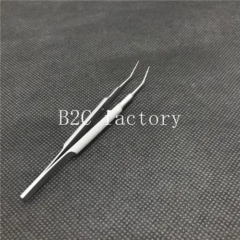 

14CM Stainless Steel Microscopic instruments Micro Angled Tweezers 6pcs