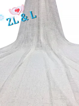 

Glitter plaid 5 yards 2019glitter (color can be customized) African lace Nigeria lace French mesh wedding dress skirt