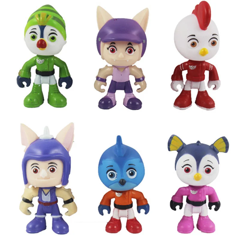 

6pcs/set Top Wing Cartoon Figuras Nendoroid PVC Model Top Wing Kids action & toy figures