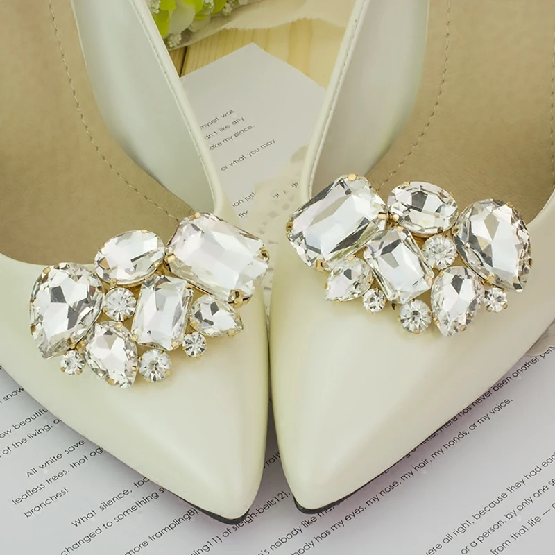 1 Pair Women Shoe Decorations Clips shoe buckle Crystal Decorations Clips Shoe Charms Accessories New Fashion