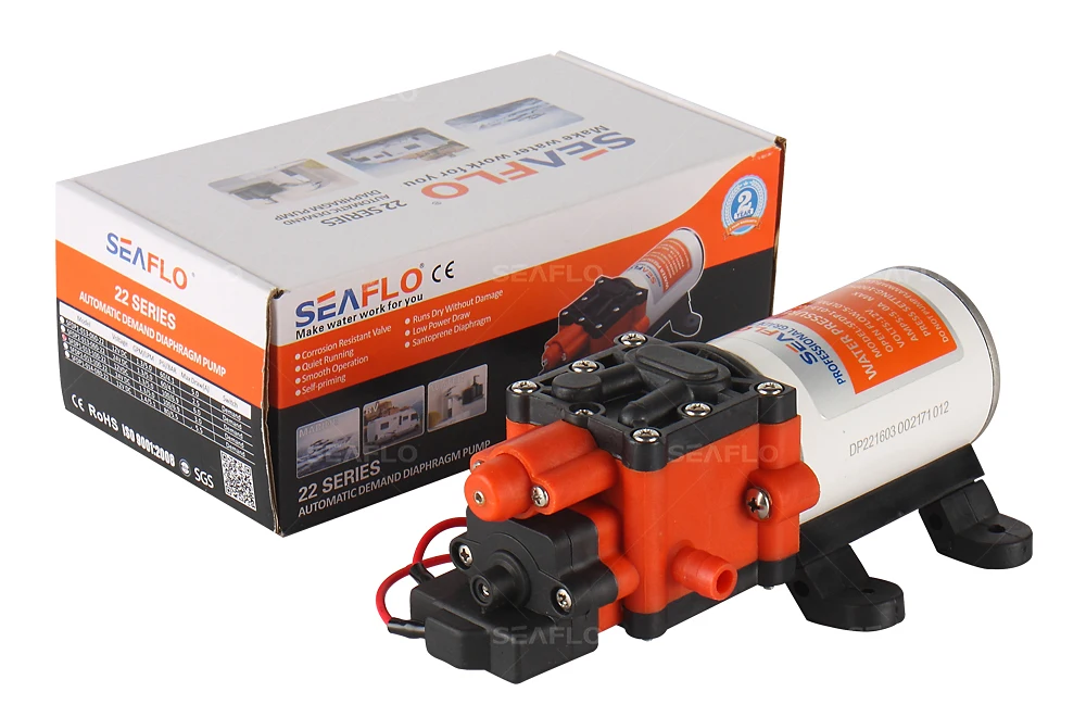 

SEAFLO 12V Marine Boats 1.3GPM 60PSI Water Pressure Diaphragm Pump Self Priming