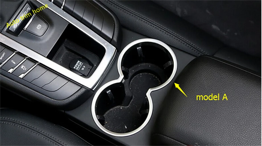

For Porsche Macan 2014 - 2017 ABS Console Cup Holder Molding Garnish Cover Trim Frame 1 pcs