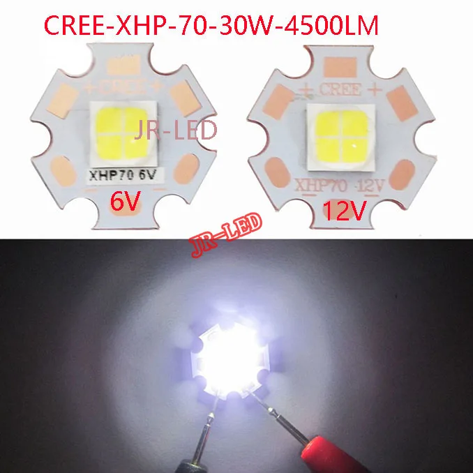 

1PCS Original authentic 30W 6V 12V Cree XHP70 Led Emitter Lamp Light white 5000K Cool White 6500K On 20MM Copper PCB Board