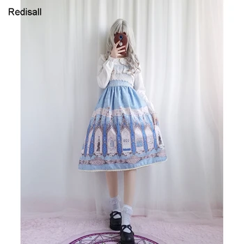 

Lolita Sleeveless Dress Cute Sweet Headwear Girls Women High Waist Dress Lace Bowtie JSK Dress 0621
