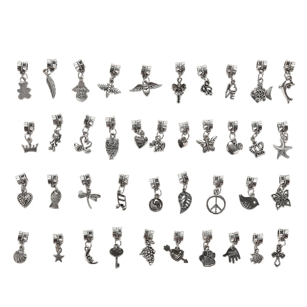

5PCS/10PCS/20PCS/40PCS Random Mixed Antique Silver Plated Charms Pendants for Necklace Jewelry Making DIY Handmade Craft