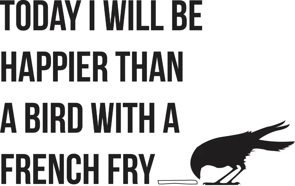 Vinyl Wall Art Decal Custom Stickers - Bird With A French Fry Quote