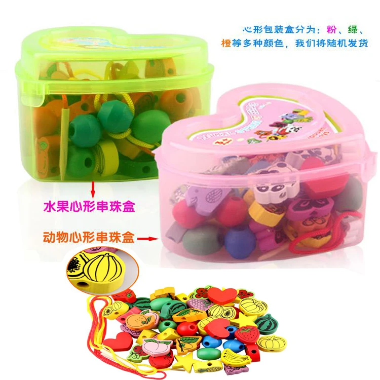 Бесплатная доставка деревянные игрушки love boxe 60 шт. струны игрушечные бусинки