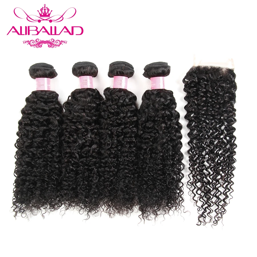 Malaysian Kinky Curly Hair 4 Bundles With Closure 4x4 Inch Remy Human Hair Extensions Bundles With Closure Aliballad Malaysian Kinky Curly Hair 4 Bundles With Closure 4x4 Inch Remy Human Hair Extensions Bundles With Closure Aliballad