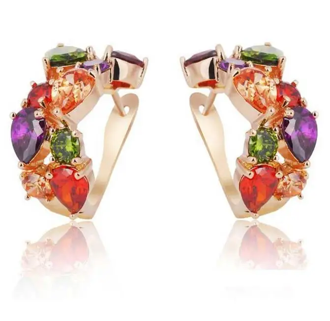 

Free Wings 2018 New Fashion Jewelry Hot Zircon Delicate Charm Ear Clip For Women For Gift Crystal Earrings