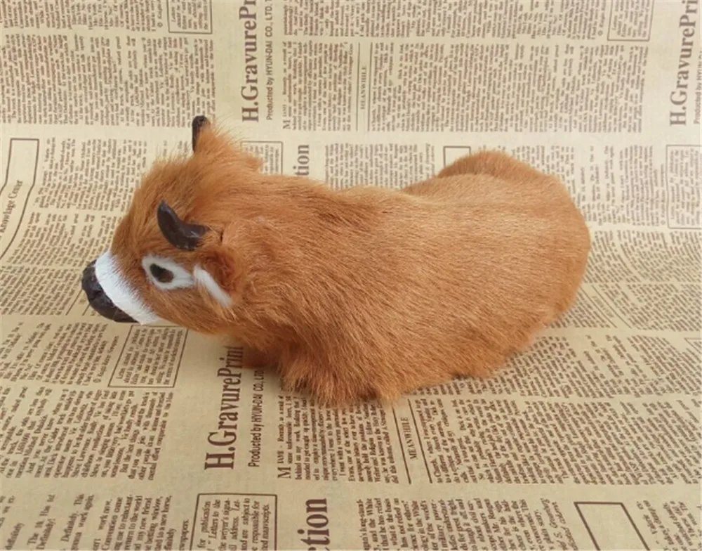 Fancytrader Pop Simulation Cow Model Toys Plastic Fur Mini Yellow Cattle Doll Gift Props 8